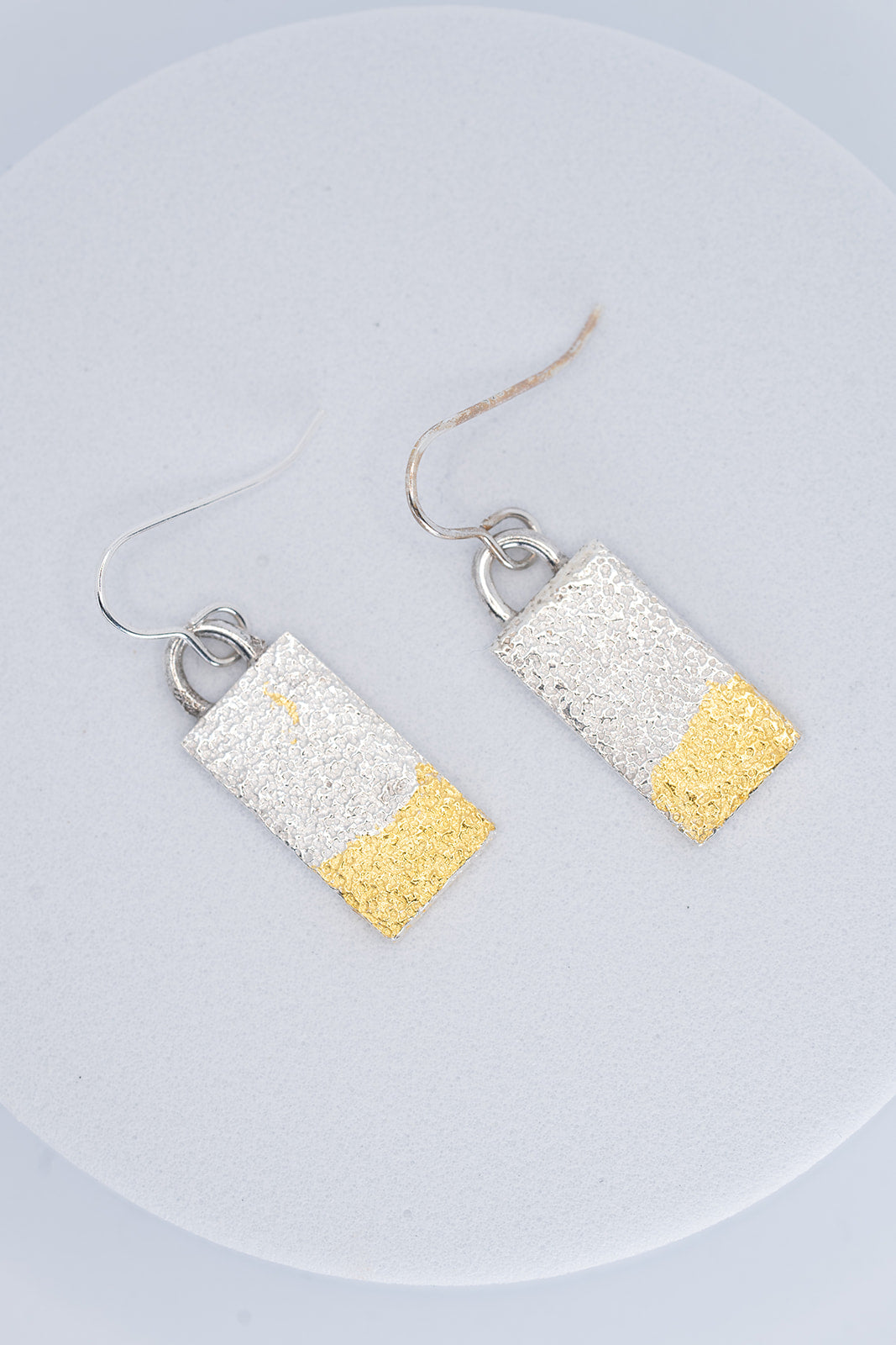 Silver pendant or earrings with Keum Boo