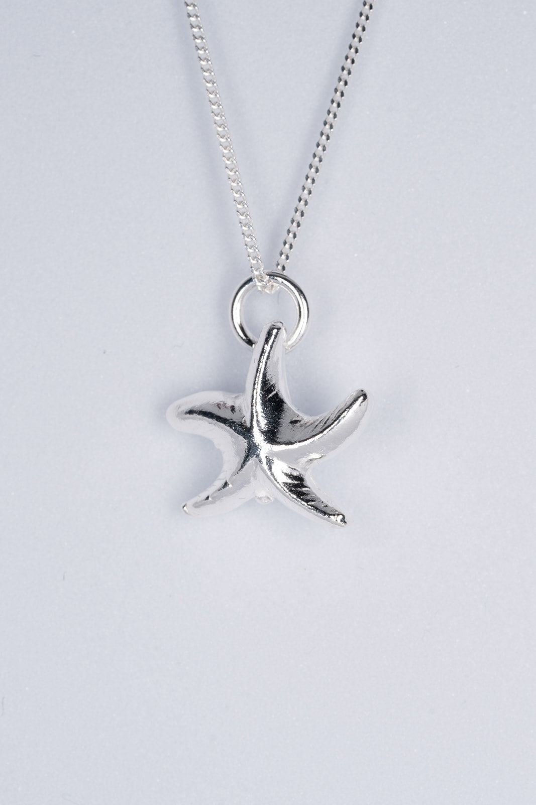 Fine silver starfish necklace