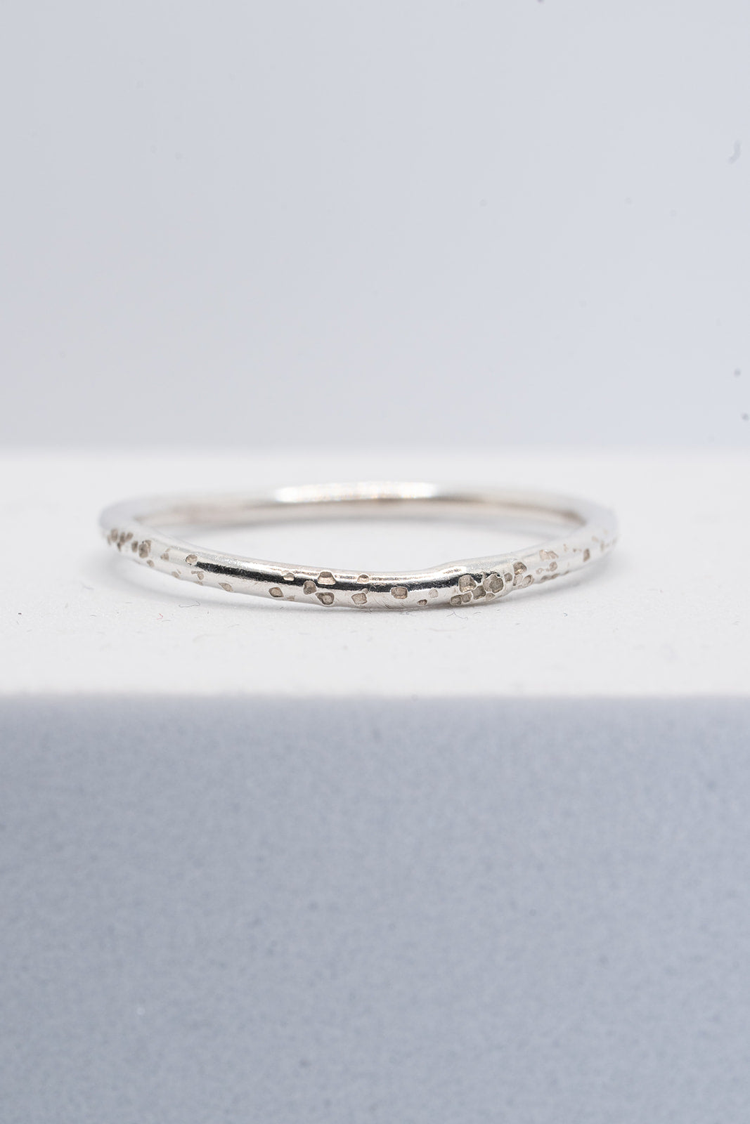 Sterling silver textured stacking ring size Q