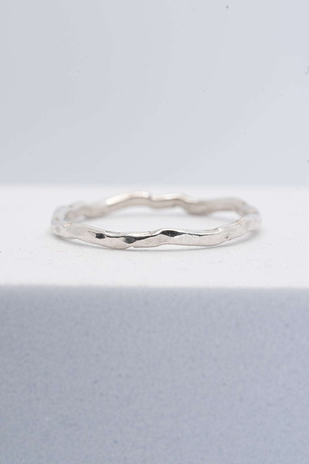 Silver wave stacking ring size P-Q