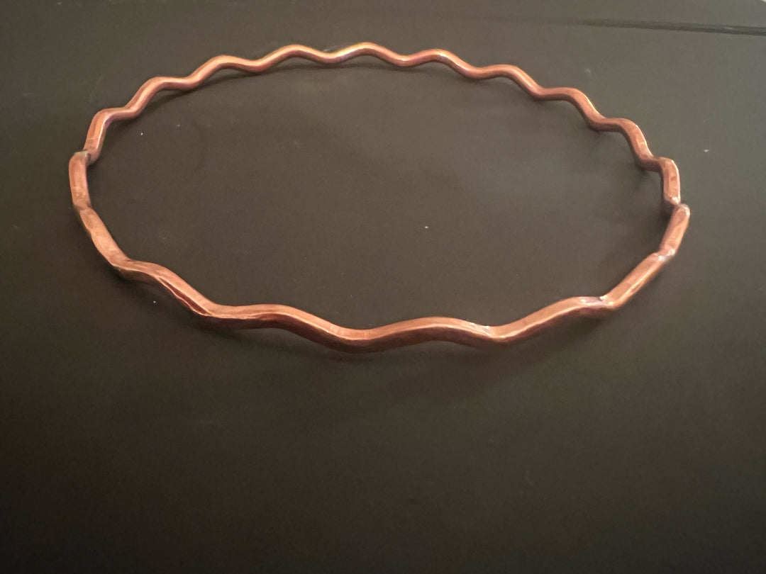 Copper wave bangle